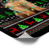 Yorkie Dog Ugly Christmas Sweaters Holiday Santa X Poster (Ecke)