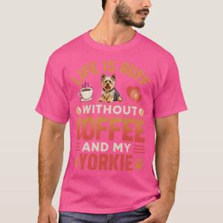 Yorkie Dog und Kaffee T-Shirt