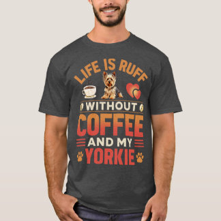 Yorkie Dog und Kaffee T-Shirt