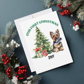 Yorkie Dog Watercolor Weihnachten Personalisiert