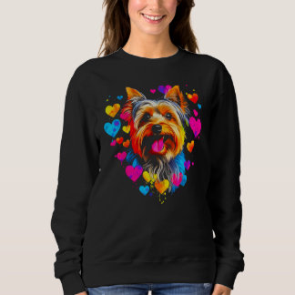 Yorkie Dog Yorkshire Terrier Yellow Blue Pink Red  Sweatshirt