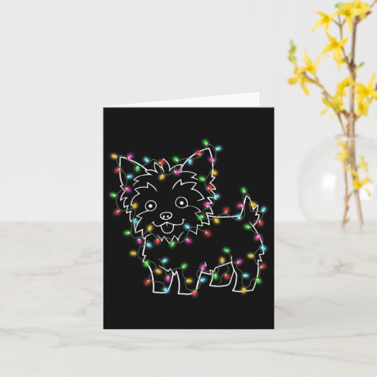 Yorkie Dogs Tree Christmas Sweater Xmas Pet Animal Karte (Gelbe Blume)