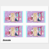 Yorkie Dress Up Rechteckiger Aufkleber (Blatt)