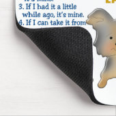 Yorkie Eigentums-Gesetze 4 Mousepad (Ecke)