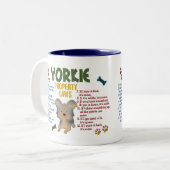 Yorkie Eigentums-Gesetze 4 Zweifarbige Tasse (Vorderseite Links)