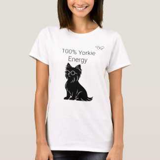 Yorkie Energie Niedliche Brille Hundemama T-Shirt