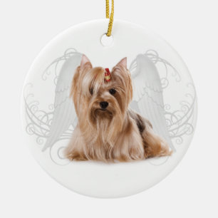 Yorkie Engel Keramik Ornament