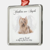 Yorkie Engel Silbernes Ornament (Links)