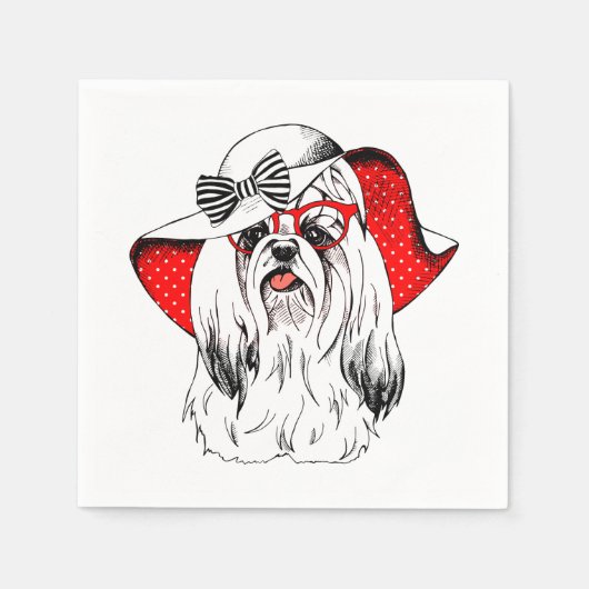 Yorkie Fashion Shoot Serviette (Vorderseite)