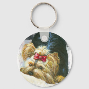 Yorkie Flüchtige Blick a Boo Schlüsselanhänger