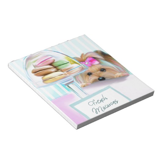 Yorkie French Macarons Notizblock (angewinkelt)