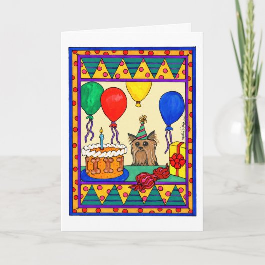 YORKIE GEBURTSTAG KARTE (Vorderseite)