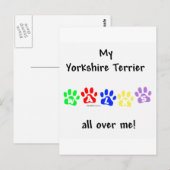 Yorkie geht überall postkarte (Vorne/Hinten)