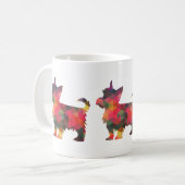 Yorkie Geometric Pattern Silhouette Multi Kaffeetasse (Vorderseite Links)