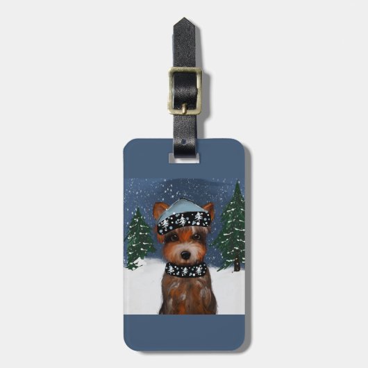 Yorkie Gepäckanhänger (Vorderseite vertikal)