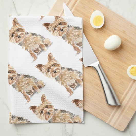 Yorkie Geschirrtuch (Viertel Falte)