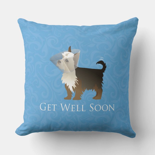 Yorkie Get Well Design Kissen (Vorderseite)