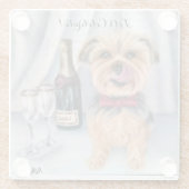 Yorkie Glas Untersetzer (Rückseite)
