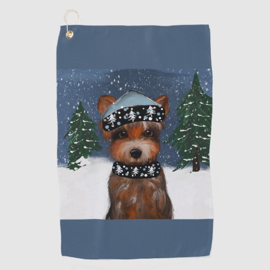 Yorkie Golfhandtuch (Vorderseite)