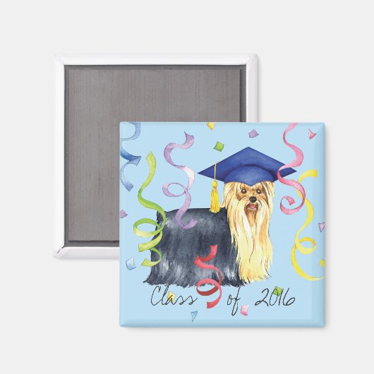 Yorkie Graduate Magnet (Vorderseite/Rückseite)