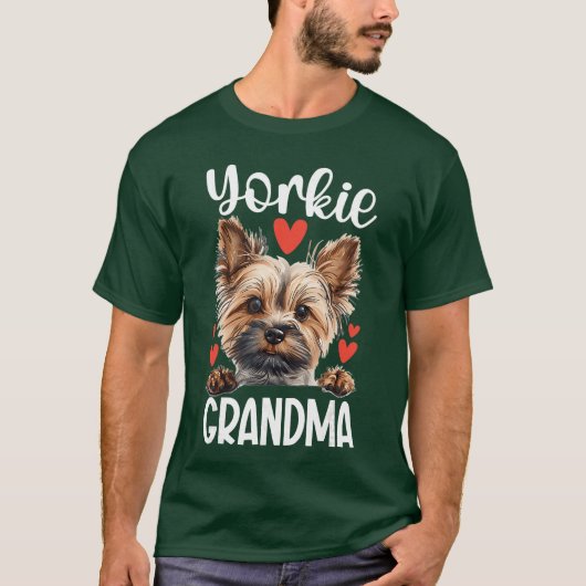 Yorkie Grandma Of A Yorkshireerrier Grandmother bo T-Shirt (Vorderseite)