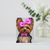 Yorkie Graphic Telefonnummerkarte (Stehend Vorderseite)