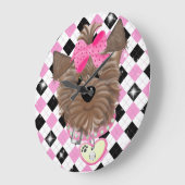 Yorkie Große Wanduhr (Winkel)