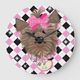 Yorkie Große Wanduhr