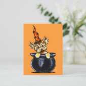 Yorkie Halloween Good Hexe Off-Leash Art™ Postkarte (Stehend Vorderseite)