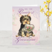 Yorkie Heart Grandma Karte (Gelbe Blume)
