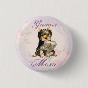 Yorkie Heart Mama Button
