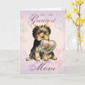 Yorkie Heart Mama Karte (Gelbe Blume)