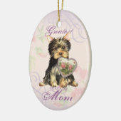 Yorkie Heart Mama Keramik Ornament (Links)