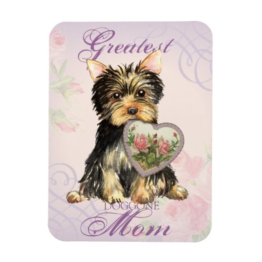 Yorkie Heart Mom Magnet (Vertikal)