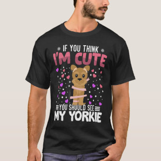 Yorkie Heart Valentine's Day Animal for Womens Kid T-Shirt