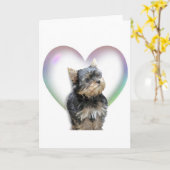 Yorkie Herz Karte (Gelbe Blume)