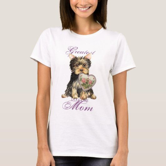 Yorkie Herz-Mama T-Shirt (Vorderseite)