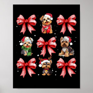 Yorkie Hogs Niedlich Coquette Bow Christmas Pet An Poster