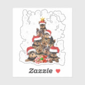 Yorkie Hogs TreChristmas Sweater Xmas Tier Tier Ti Aufkleber (Blatt)