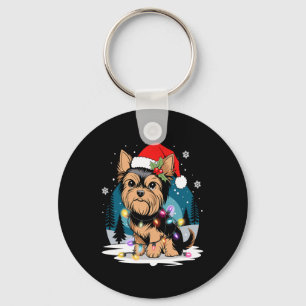 Yorkie Hogs TreChristmas Sweater Xmas Tier Tier Ti Schlüsselanhänger
