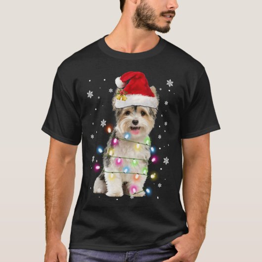 Yorkie Hogs TreChristmas Sweater Xmas Tier Tier Ti T-Shirt (Vorderseite)