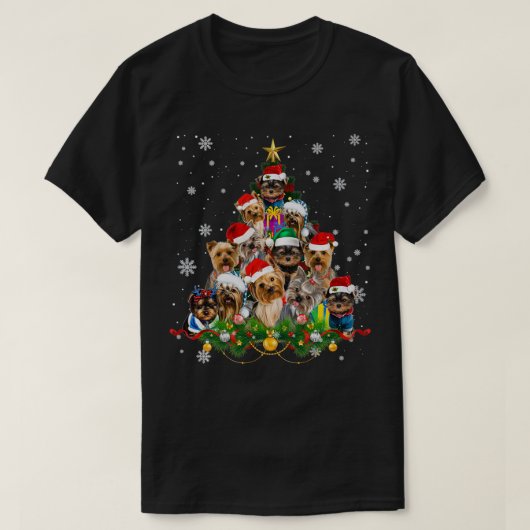 Yorkie Hogs TreChristmas Sweater Xmas Tier Tier Ti T-Shirt (Design vorne)