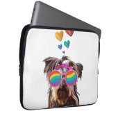 Yorkie Hund am Valentinstag des Herzens Laptopschutzhülle (Vorne Rechts)