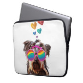 Yorkie Hund am Valentinstag des Herzens Laptopschutzhülle (Vorderseite Links)
