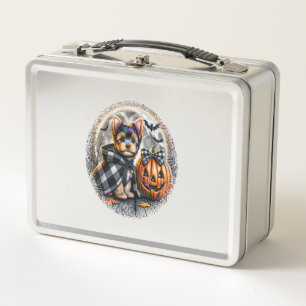 Yorkie-Hund Halloween Metall Brotdose