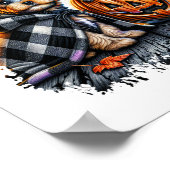 Yorkie-Hund Halloween-Quadrat Poster (Ecke)