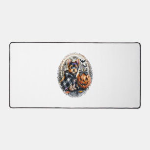 Yorkie-Hund Halloween Schreibtischunterlage