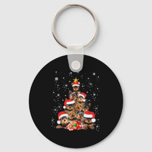 Yorkie Hunde Baum Weihnachts Pullover Xmas Haustie Schlüsselanhänger