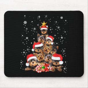Yorkie Hunde Baum Weihnachtspullover Xmas Haustier Mousepad