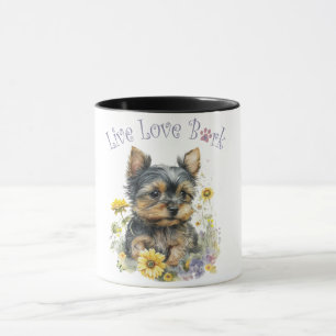 Yorkie-Hundemama-Blumenmuster Tasse